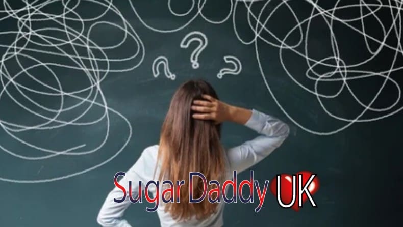 girl looks at a blackboard seems confused the blackboard has scratches and question marks